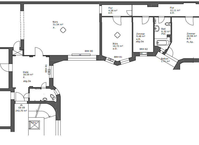 Bürofläche zur Miete 4.611 € 6 Zimmer 242,7 m²<br/>Bürofläche ab 242,7 m²<br/>Teilbarkeit Kurfürstendamm 173,174 Wilmersdorf Berlin 10707