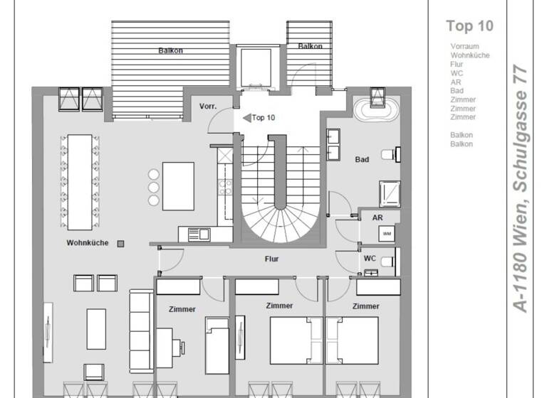 Wohnung zum Kauf 1.290.000 € 5 Zimmer 123,5 m² 4. Geschoss Wien 1180