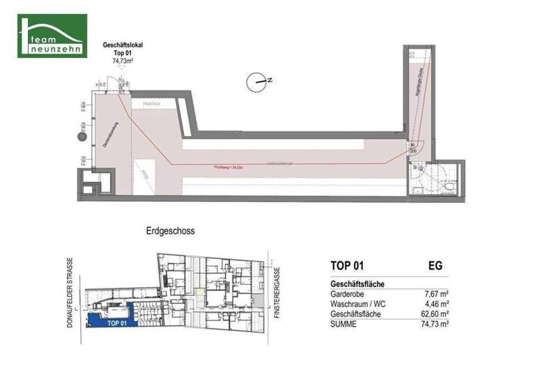 Lagerhalle zum Kauf - Erstbezug 249.001 € 74,2 m² Lagerfläche Donaufelder Straße 205 Wien 1220