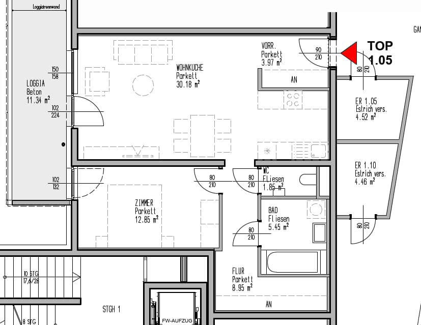 Wohnung zur Miete 682 € 2 Zimmer 63,3 m²<br/>Wohnfläche 1.<br/>Geschoss Wien 1100