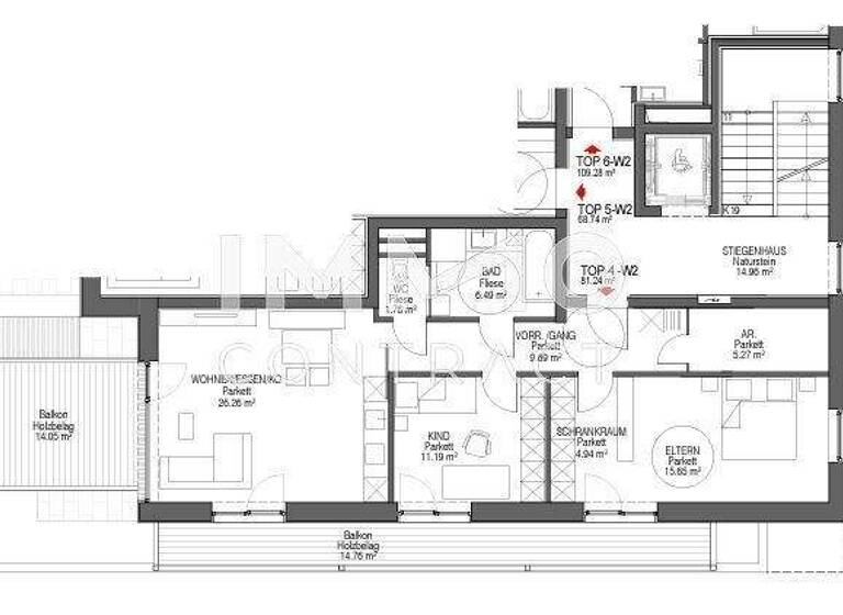 Wohnung zum Kauf - Erstbezug provisionsfrei 345.000 € 3 Zimmer 81,3 m² frei ab sofort Purgstall an der Erlauf 3251