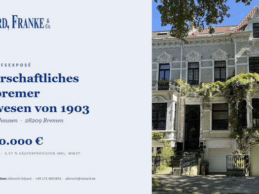 Einfamilienhaus zum Kauf 1.650.000 € 13 Zimmer 559 m² 558 m² Grundstück Barkhof Bremen 28209