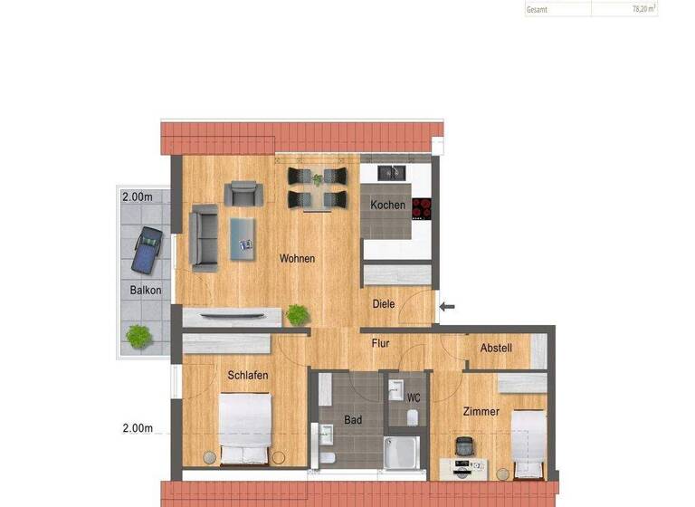 Wohnung zum Kauf provisionsfrei 499.000 € 3 Zimmer 78,2 m² Rintheim Karlsruhe 76131
