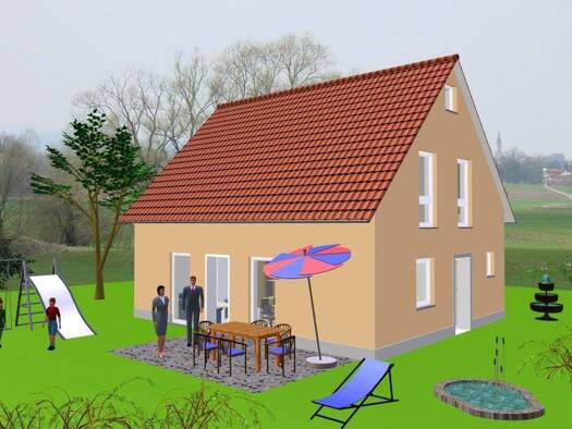 Einfamilienhaus zum Kauf provisionsfrei 296.700 € 5 Zimmer 108 m² 630 m² Grundstück Biegfeld Wörnitz Wörnitz 91637
