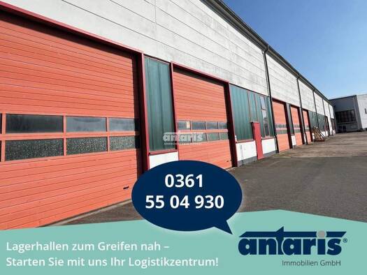 Lagerhalle zur Miete provisionsfrei 1.000 m² Lagerfläche teilbar ab 1.000 m² Gispersleben Erfurt 99091