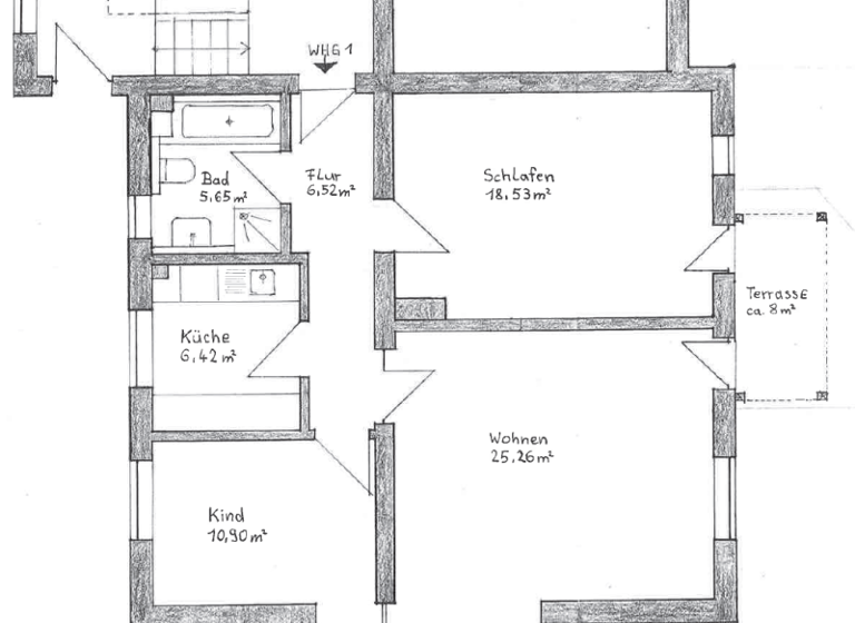 Terrassenwohnung zum Kauf 315.000 € 3 Zimmer 77 m²<br/>Wohnfläche EG<br/>Geschoss Dechsendorf Erlangen-Dechsendorf 91056
