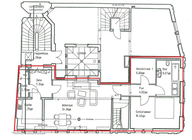 Maisonette zur Miete 1.667 € 4 Zimmer 130,3 m² 3. Geschoss Thomaskirchhof 11 Zentrum Leipzig 04109