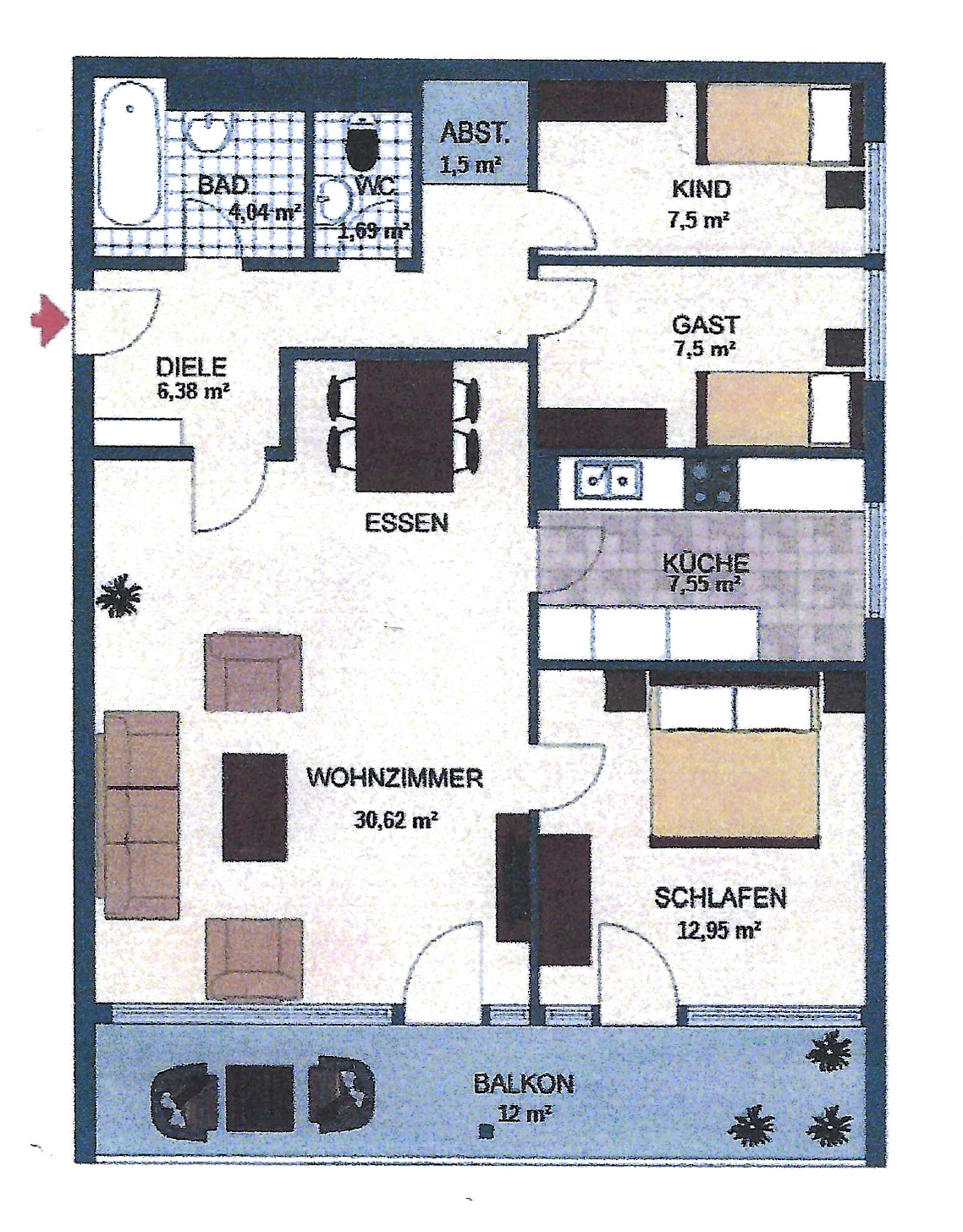 Wohnung zum Kauf 419.000 € 4 Zimmer 85 m²<br/>Wohnfläche 1.<br/>Geschoss Markt Schwaben 85570