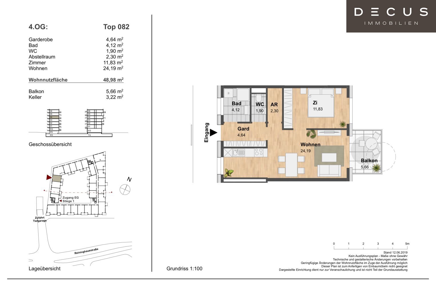 Wohnung zur Miete 552 € 2 Zimmer 49 m²<br/>Wohnfläche 4.<br/>Geschoss Eggenberg Graz 8020