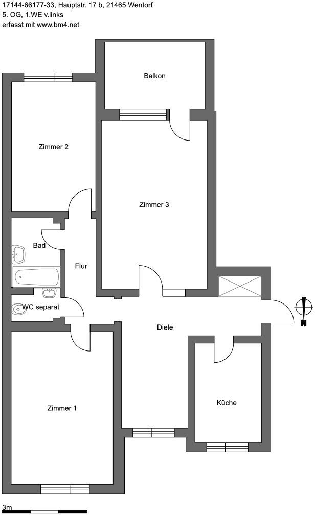 Wohnung zur Miete 1.370 € 3 Zimmer 101,5 m²<br/>Wohnfläche 5.<br/>Geschoss 01.02.2025<br/>Verfügbarkeit Hauptstr. 17 b Wentorf 21465