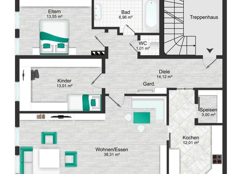Wohnung zum Kauf provisionsfrei 195.000 € 3 Zimmer 101,6 m²<br/>Wohnfläche 1.<br/>Geschoss Haag Hauzenberg / Haag 94051