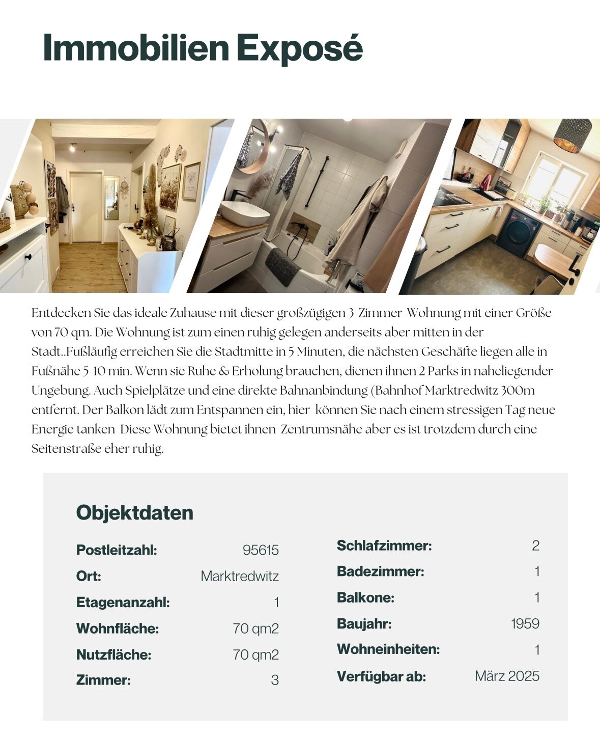 Wohnung zum Kauf provisionsfrei 130.000 € 3 Zimmer 70 m²<br/>Wohnfläche 2.<br/>Geschoss Poststraße 4 Marktredwitz Marktredwitz 95615