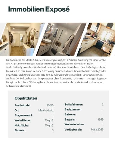 Wohnung zum Kauf provisionsfrei 138.000 € 3 Zimmer 70 m² 2. Geschoss Poststraße 4 Marktredwitz Marktredwitz 95615