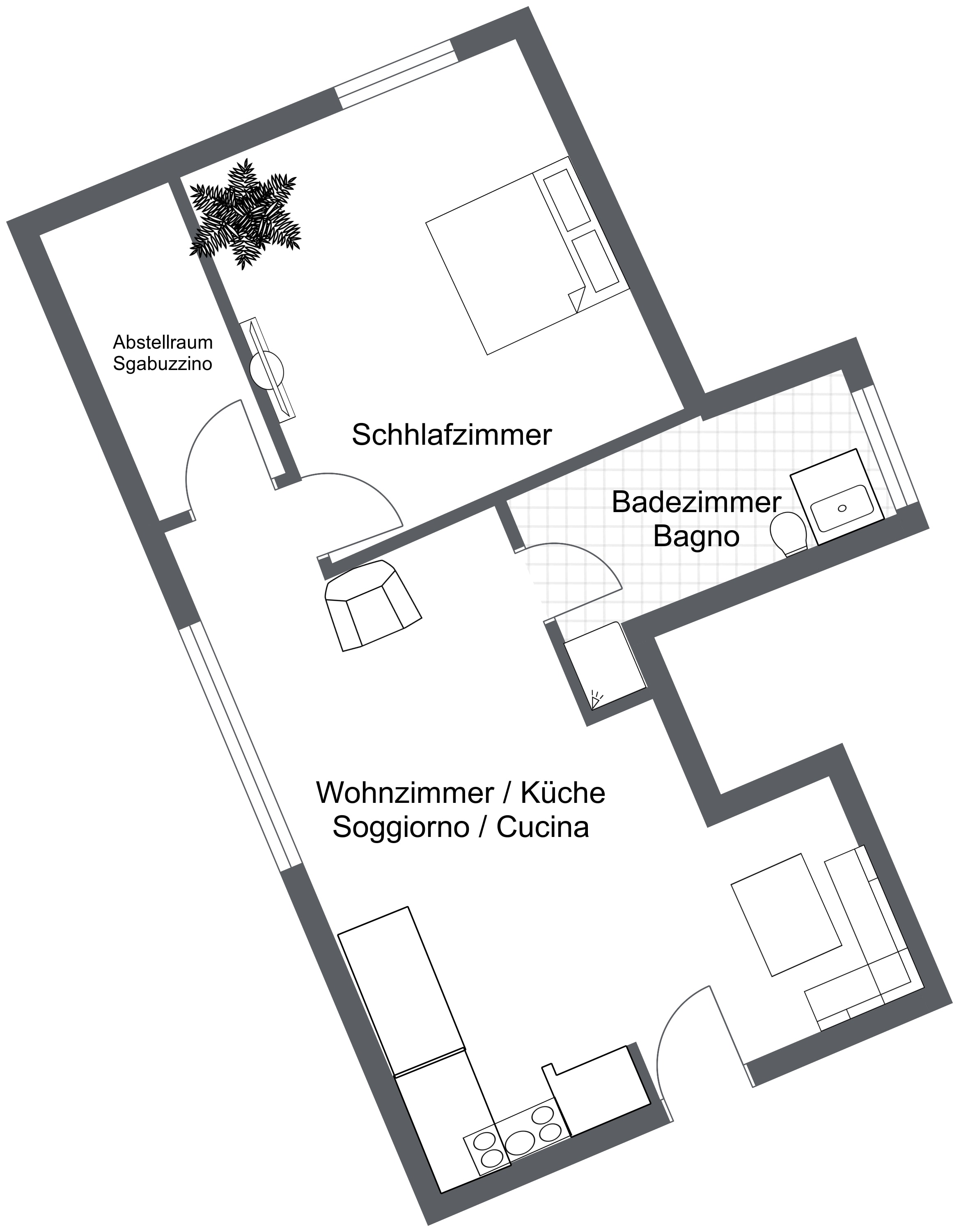 Wohnung zum Kauf 250.000 € 2 Zimmer 46 m²<br/>Wohnfläche EG<br/>Geschoss Meran 39012