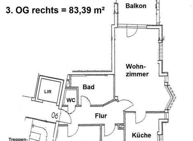 Wohnung zur Miete 510 € 3 Zimmer 83,4 m² 3. Geschoss frei ab sofort Hofer Str. 75 Chrieschwitz Plauen 08529