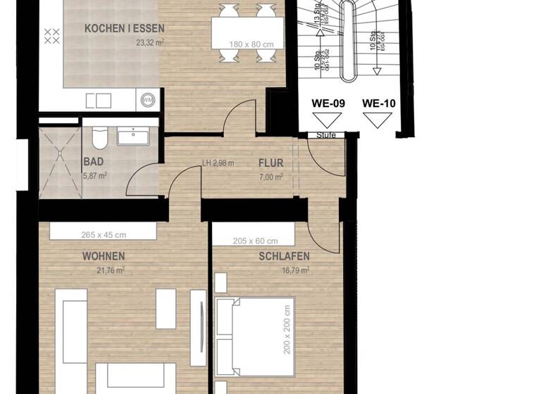 Wohnung zur Miete 1.750 € 2 Zimmer 77 m²<br/>Wohnfläche 1.<br/>Geschoss ab sofort<br/>Verfügbarkeit Unterbilk Düsseldorf 40217