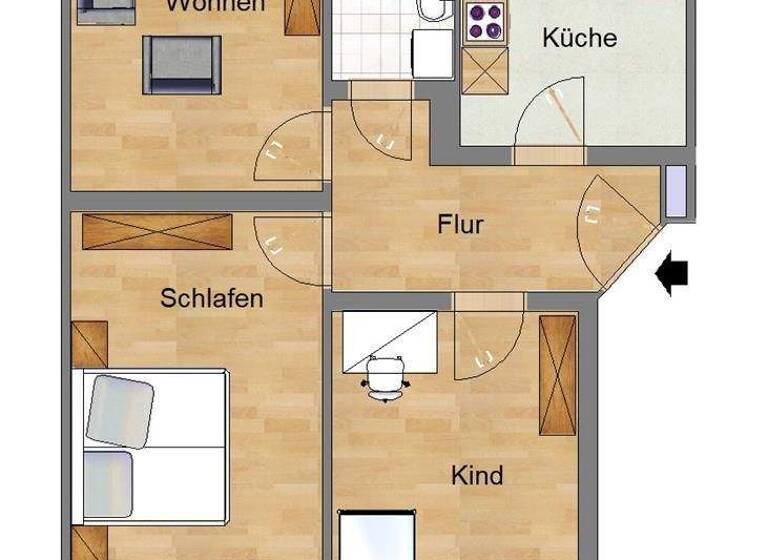 Wohnung zur Miete 467 € 3 Zimmer 69,2 m² frei ab 16.04.2026 Döteberger Str. 25 A Seelze 30926