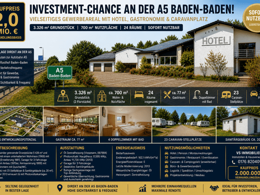 Gastronomie/Hotel zum Kauf 1.800.000 € 3.326 m² Grundstück Sandweier Baden-Baden 76532