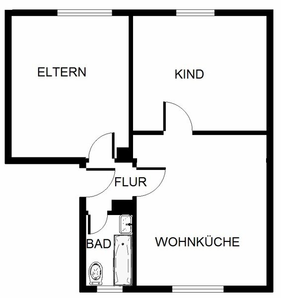 Wohnung zur Miete 450 € 2 Zimmer 45,1 m²<br/>Wohnfläche 1.<br/>Geschoss 30.11.2024<br/>Verfügbarkeit Brandenburgstr. 16 Kruppwerke Bochum 44793