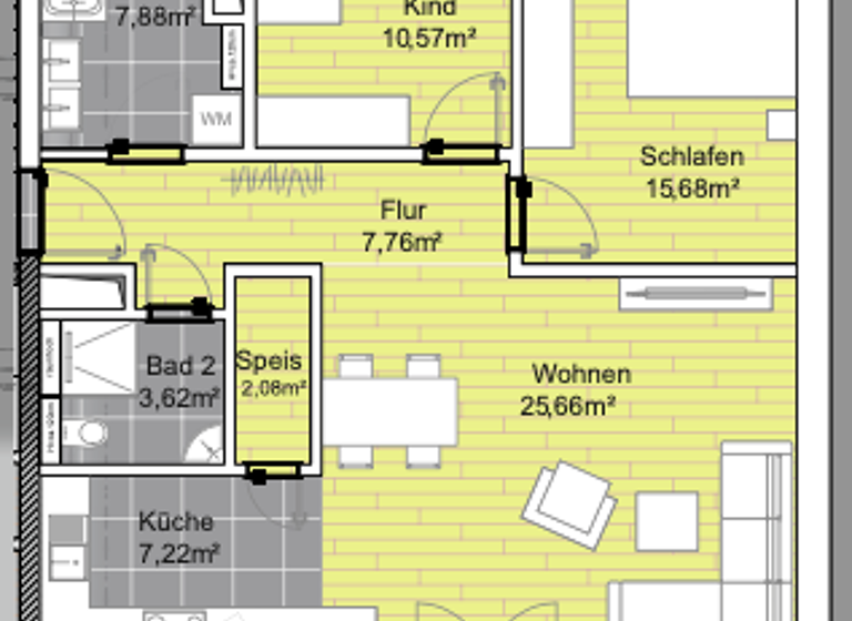 Wohnung zum Kauf provisionsfrei 535.000 € 3 Zimmer 85,6 m²<br/>Wohnfläche 2.<br/>Geschoss ab sofort<br/>Verfügbarkeit Schniegling Nürnberg 90427