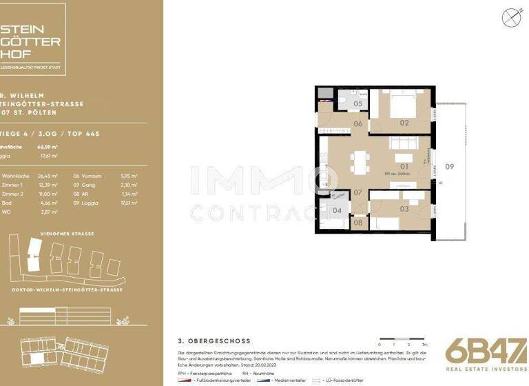 Wohnung zum Kauf - Erstbezug provisionsfrei 237.800 € 3 Zimmer 66,6 m² Teufelhof St. Pölten 3100