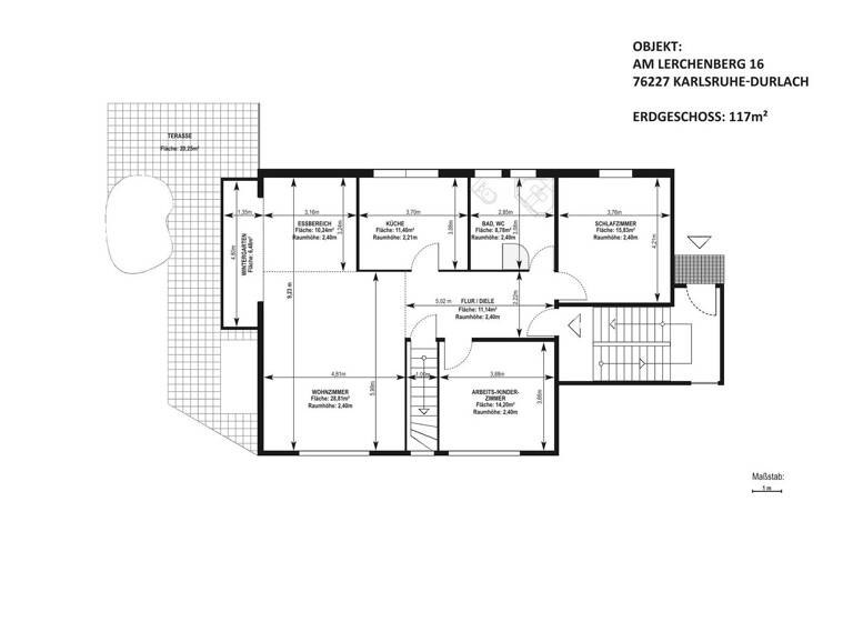 Wohnung zur Miete 1.990 € 4 Zimmer 130 m² Geschoss EG/2 frei ab sofort Am Lerchenberg 16 Durlach Karlsruhe 76227