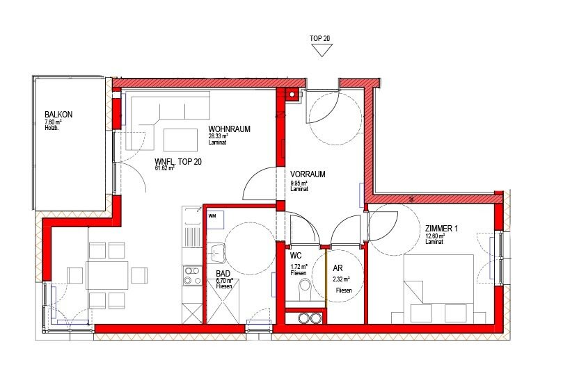 Wohnung zur Miete 671 € 61,6 m²<br/>Wohnfläche Waidhofnerstraße 25a/3 Groß Siegharts 3812