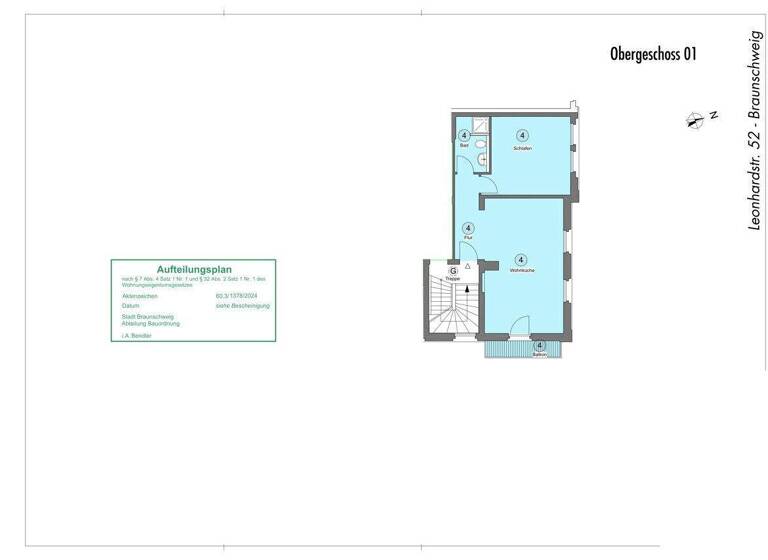 Wohnung zum Kauf 250.000 € 2 Zimmer 61,2 m² Braunschweig 38102