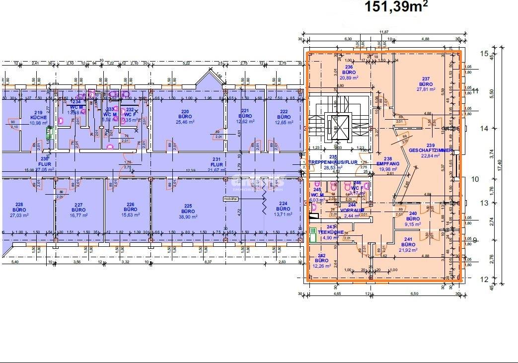 Bürofläche zur Miete 7,50 € 10 Zimmer 151,4 m²<br/>Bürofläche ab 151,4 m²<br/>Teilbarkeit Daberstedt Erfurt 99099