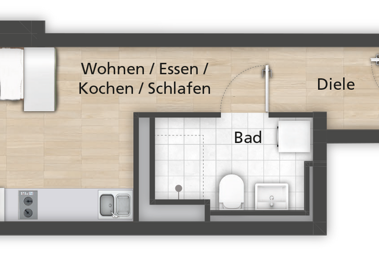 Studio zum Kauf provisionsfrei als Kapitalanlage geeignet 262.000 € 1 Zimmer 27,4 m² Simonstraße 65 Südstadt Fürth 90763
