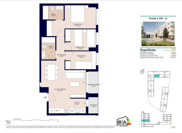 Wohnung zum Kauf provisionsfrei 270.000 € 4 Zimmer 82 m² Calle Deportista Pitu Perramon Alicante 03550