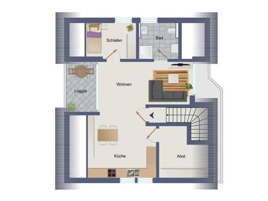 Wohnung zur Miete 700 € 2 Zimmer 58 m² 3. Geschoss frei ab 01.10.2026 Bad Bentheim Bad Bentheim 48455