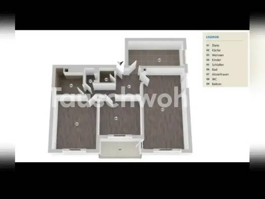 Wohnung zur Miete Tauschwohnung 1.225 € 3 Zimmer 90 m² 2. Geschoss Bretzenheim Mainz 55128