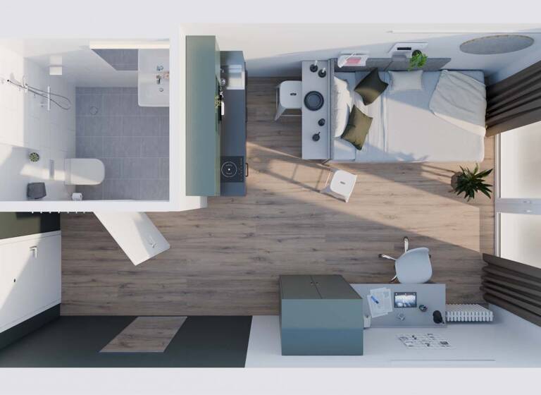 Studio zur Miete - Erstbezug 589 € 1 Zimmer 18 m² frei ab sofort Halbergstraße 3 Süd Ludwigshafen am Rhein 67061