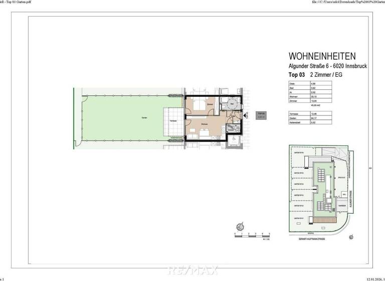 Wohnung zum Kauf - Erstbezug 450.300 € 2 Zimmer 45,9 m² EG Innsbruck 6020