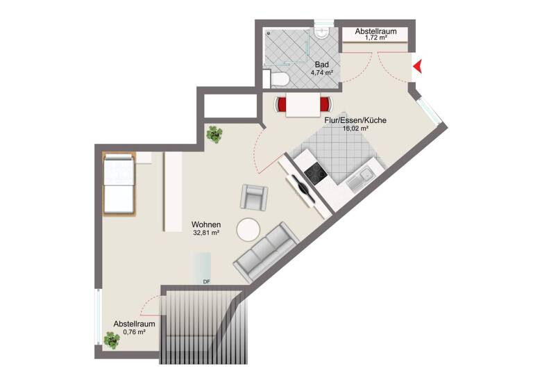 Studio zum Kauf 235.000 € 1 Zimmer 56 m² 3. Geschoss Grafing 85567