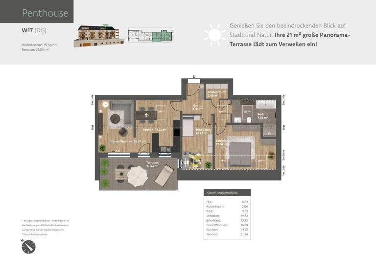 Penthouse zum Kauf - Erstbezug provisionsfrei 595.500 € 3 Zimmer 97,6 m² An der Leitn Beilngries 92339