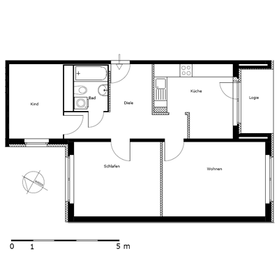 Wohnung zur Miete 520 € 3 Zimmer 65 m²<br/>Wohnfläche 1.<br/>Geschoss 15.02.2025<br/>Verfügbarkeit Bruno-Apitz-Straße 30 Schöndorf Weimar 99427