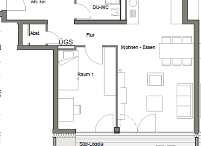 Wohnung zur Miete 1.290 € 3 Zimmer 89,9 m² 1. Geschoss Liesel-Bach-Straße 56 Flugfeld Böblingen 71034