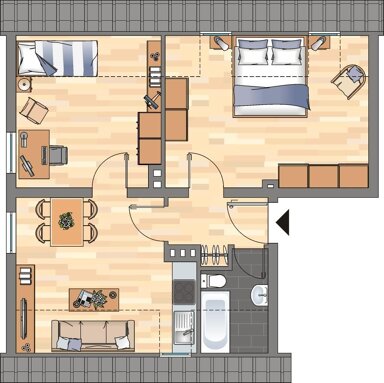 Wohnung zur Miete 429 € 2 Zimmer 47,3 m² 2. Geschoss Herderstraße 6 Montabaur Montabaur 56410