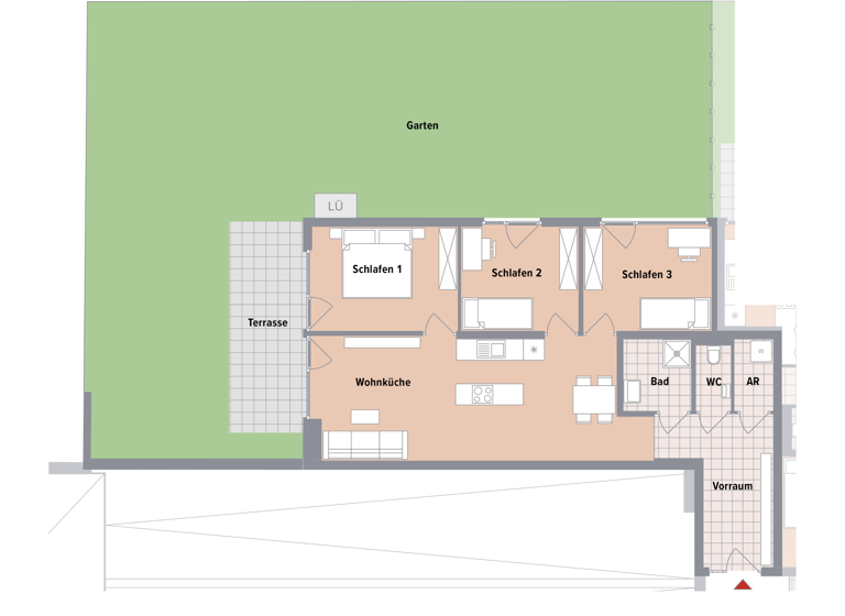 Wohnung zum Kauf - Erstbezug 359.700 € 4 Zimmer 84,3 m² EG Gries Graz,17.Bez.:Puntigam 8055