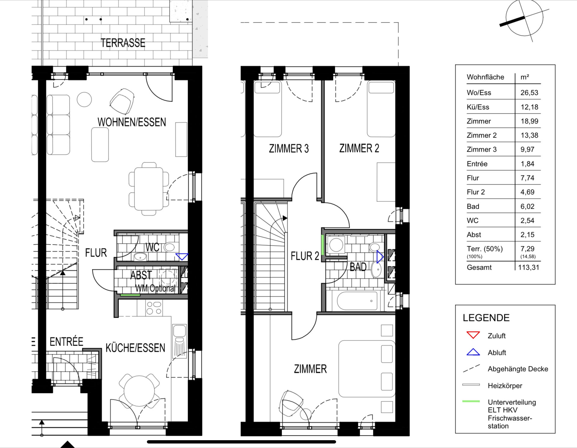 Maisonette zum Kauf provisionsfrei 649.000 € 4 Zimmer 113 m²<br/>Wohnfläche Jenfeld Hamburg 22045