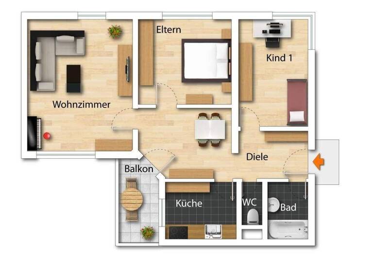 Wohnung zum Kauf 289.900 € 3 Zimmer 83,2 m² 2. Geschoss Großprüfening-Dechbetten-Königswiesen Regensburg 93051