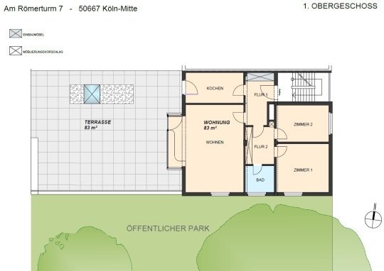 Wohnung zur Miete Wohnen auf Zeit 1.500 € 3 Zimmer 100 m²<br/>Wohnfläche ab sofort<br/>Verfügbarkeit Am Römerturm 7 Altstadt - Nord Köln 50667