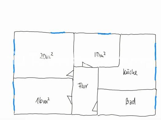 Wohnung zur Miete Tauschwohnung 418 € 3 Zimmer 63 m² 2. Geschoss Leipziger Vorstadt Ortsamtsbereich Neustadt 01097