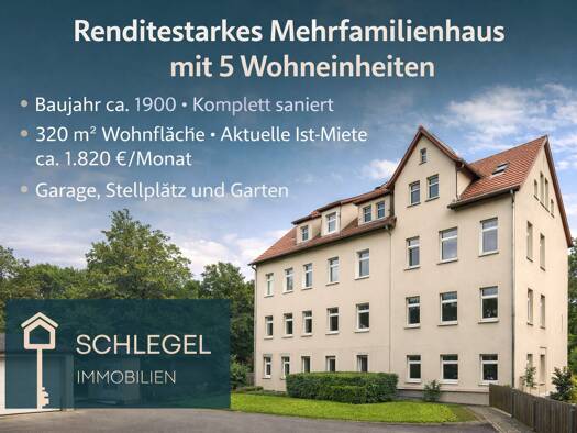Mehrfamilienhaus zum Kauf 320.000 € 12 Zimmer 328 m² 514 m² Grundstück Rödlitz Lichtenstein 09350