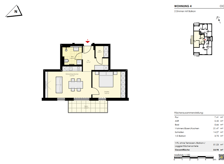 Wohnung zum Kauf - Erstbezug provisionsfrei 389.000 € 2 Zimmer 55 m² 1. Geschoss Bad Aibling 83043