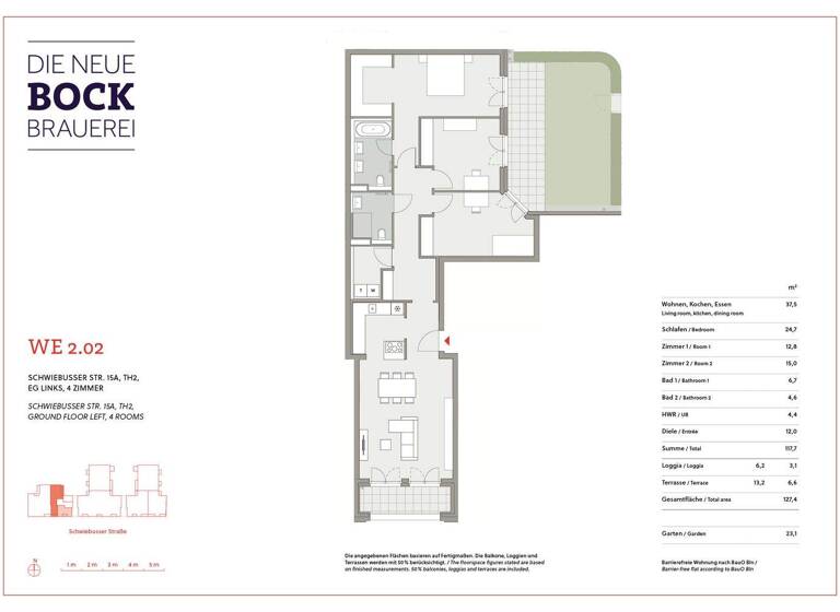 Wohnung zum Kauf - Erstbezug 1.129.000 € 4 Zimmer 127,4 m² EG Schwiebusser Straße 15 A Kreuzberg Berlin Kreuzberg 10965