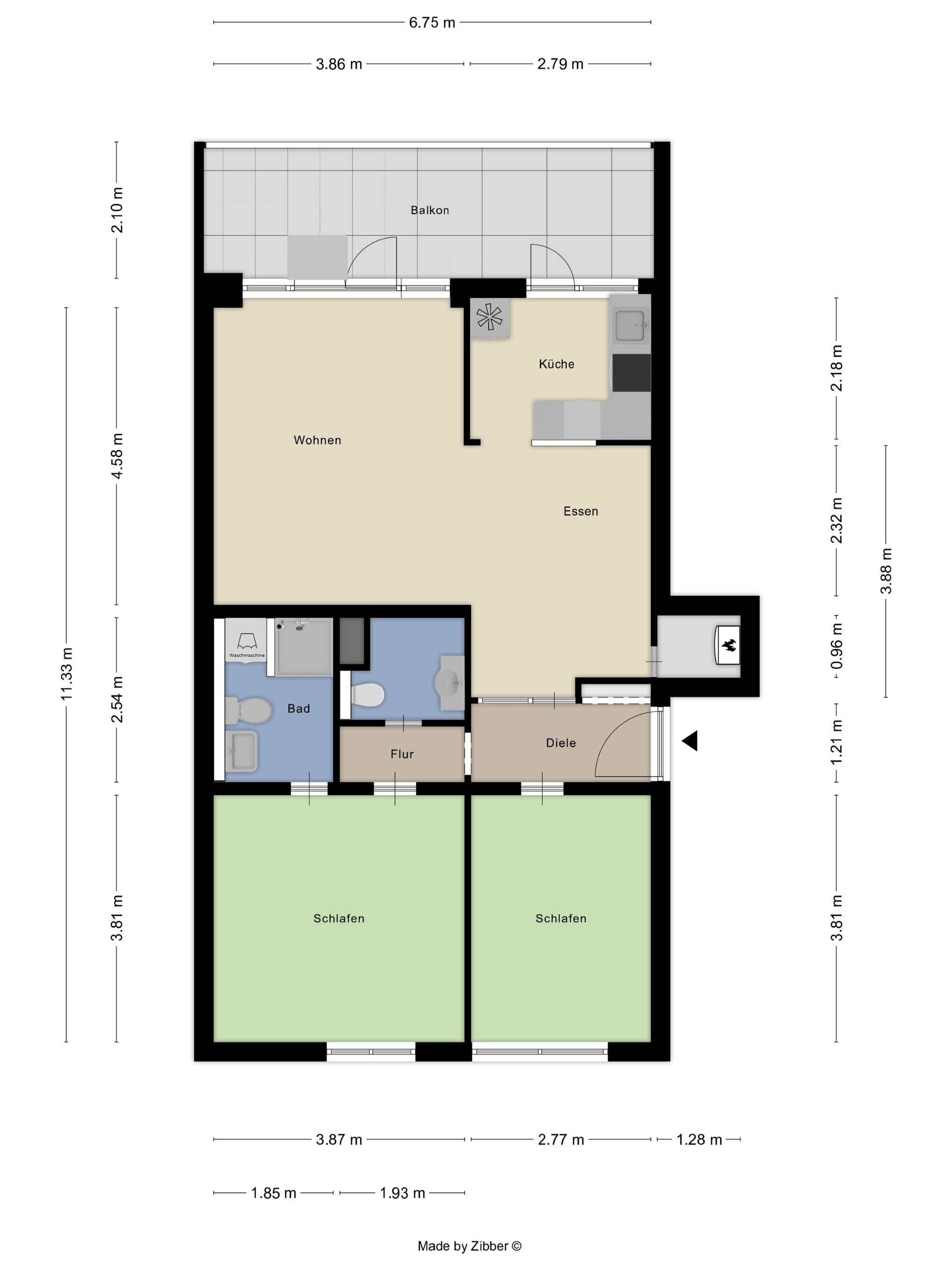 Wohnung zum Kauf 235.000 € 3 Zimmer 80 m²<br/>Wohnfläche 2.<br/>Geschoss Moerser Straße 20, Stadtgarten/Drießendorf Krefeld 47798