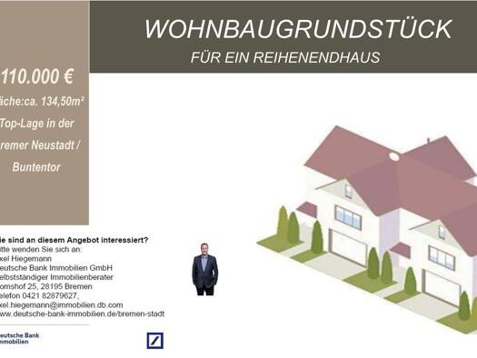 Grundstück zum Kauf 99.000 € 134,5 m² Grundstück frei ab sofort Buntentor Süd 28201